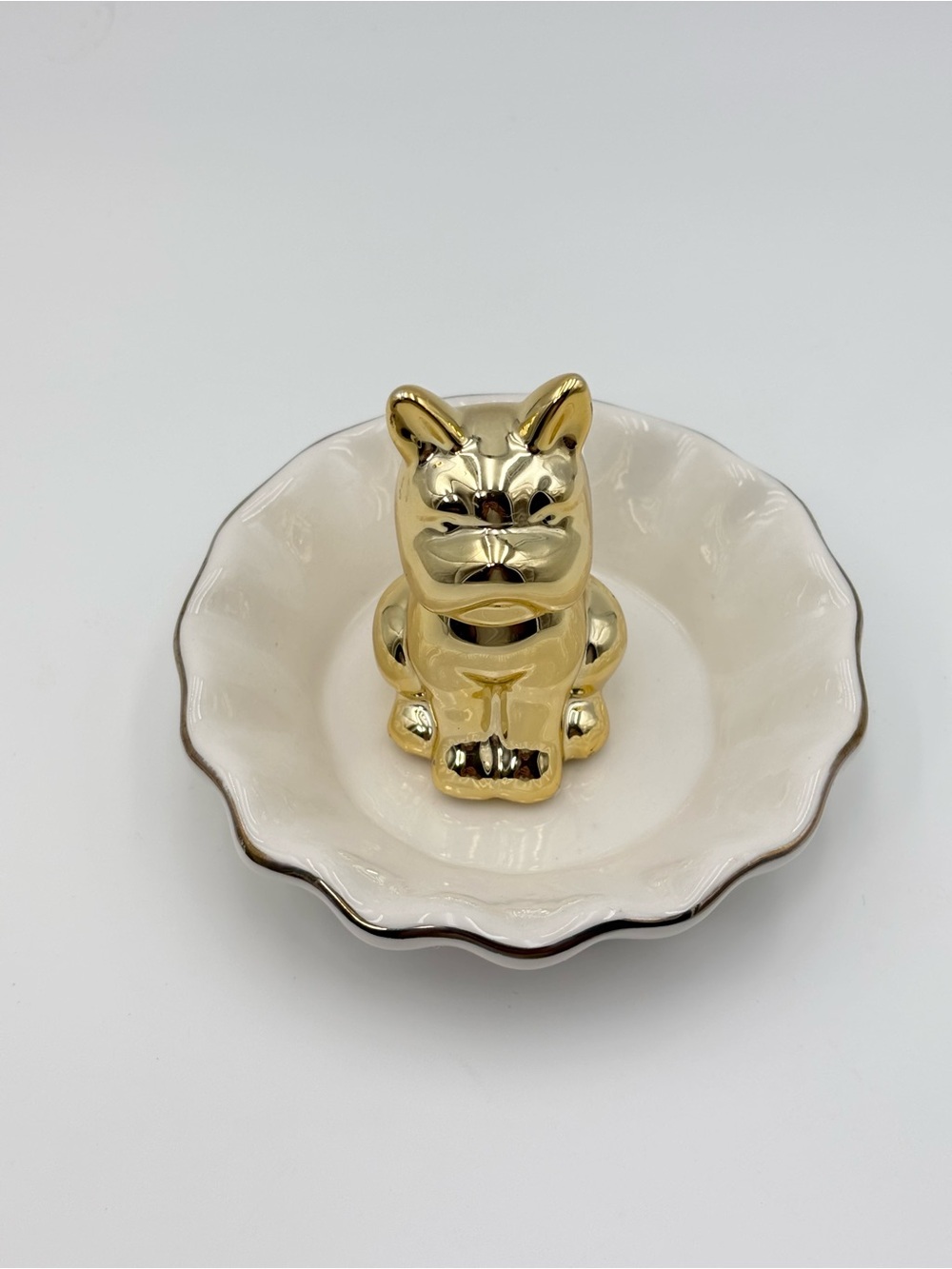 Lependor Dog Ceramic Jewelry Tray Ring Holder Trinket Dish Necklace‎ Earring - Picture 2 of 8